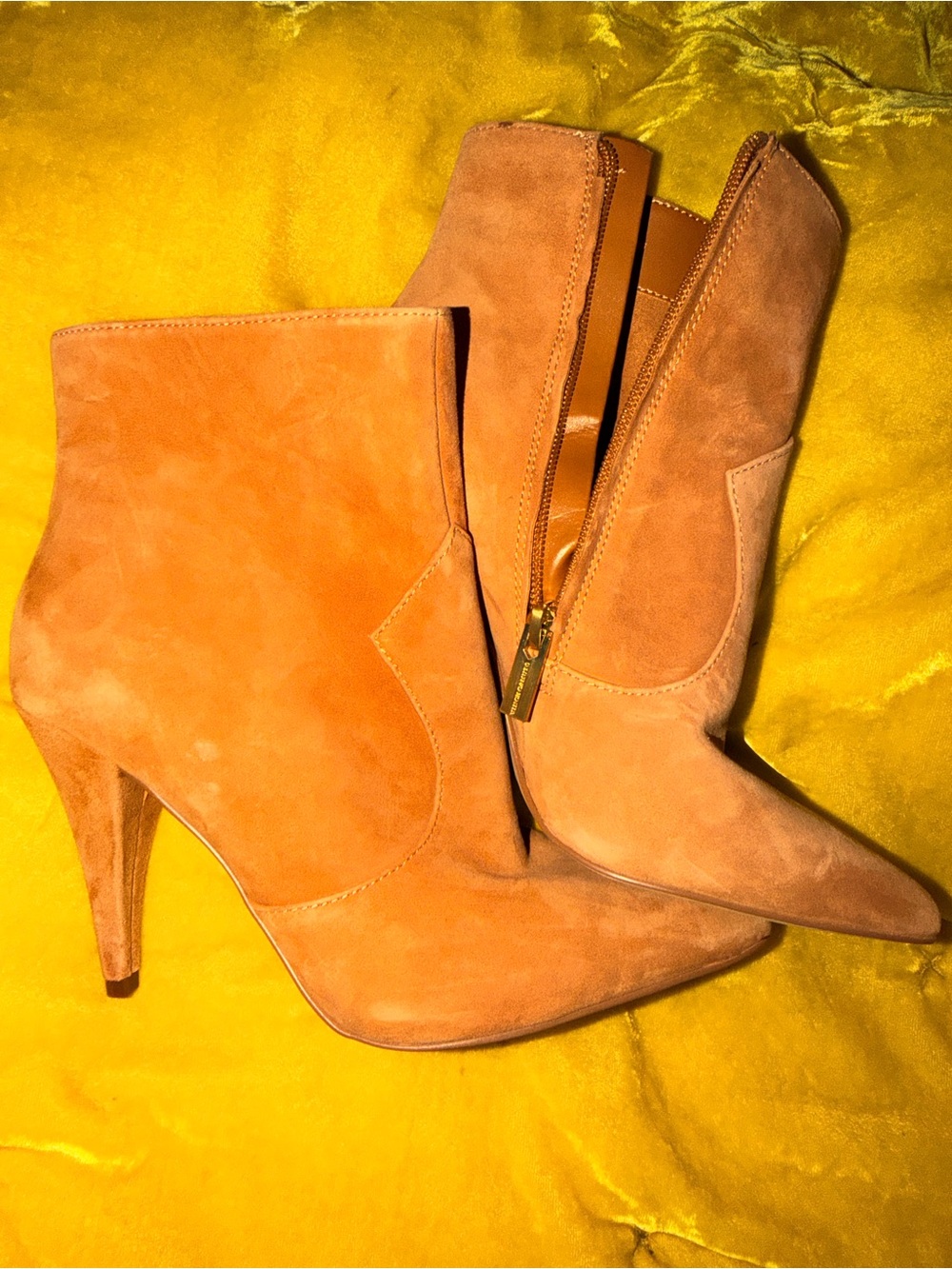 Vine Camuto Women's Suede Ankle Booties in Orange